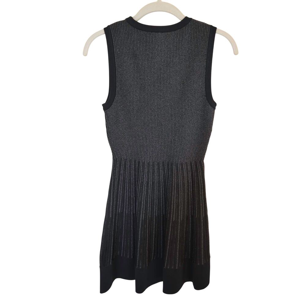 ALC Black Metallic Knit Sleeveless Fit and Flare Sweater Dress Size Small - Picture 4 of 7